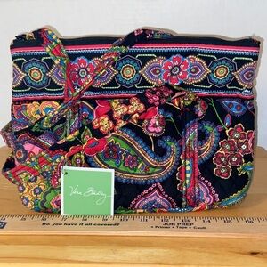 Vera Bradley Symphony in Hue Medium Tote Bag Purse Quilted Boho Festive Colorful